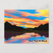 Canoe op het Sunset Lake Briefkaart (Voorkant)