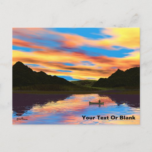 Canoe op het Sunset Lake Briefkaart (Voorkant)