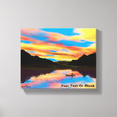Canoe op het Sunset Lake Canvas Afdruk (Voorkant)