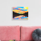 Canoe op het Sunset Lake Canvas Afdruk (Insitu (Woonkamer))