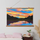 Canoe op het Sunset Lake Hangend Wandkleed (Slaapkamer)