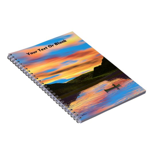 Canoe op het Sunset Lake Notitieboek (Rechterzijde)