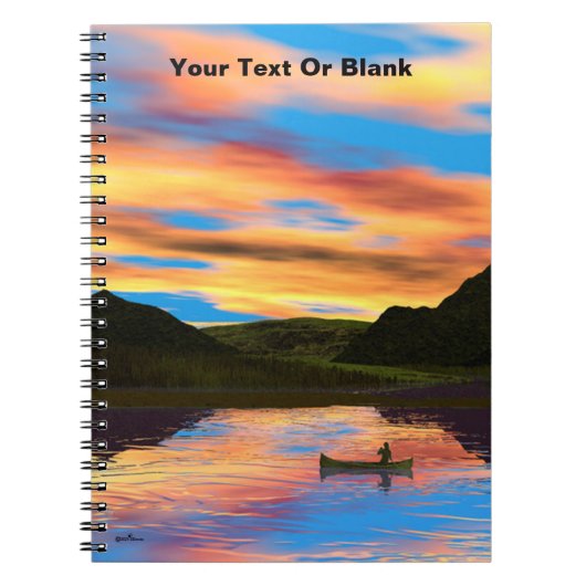 Canoe op het Sunset Lake Notitieboek (Voorkant)