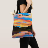 Canoe op het Sunset Lake Tote Bag (Dichtbij)
