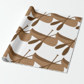 Canoe & Paddles Cadeaupapier (Uitgerold)