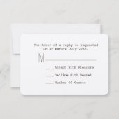 Canoe + pijlen met harthuwelijk R.S.V.P. RSVP Kaartje (Achterkant)