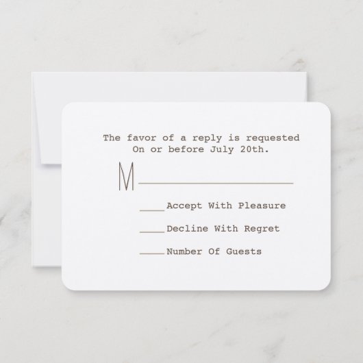 Canoe + pijlen met harthuwelijk R.S.V.P. RSVP Kaartje (Achterkant)