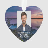 Canoe River Lake Water Dated Photo Custom Ornament (achterkant)