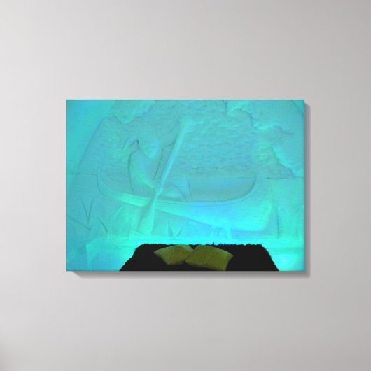 Canoe Room in Hotel de Glace, Quebec, Canada Canvas Afdruk (Voorkant)