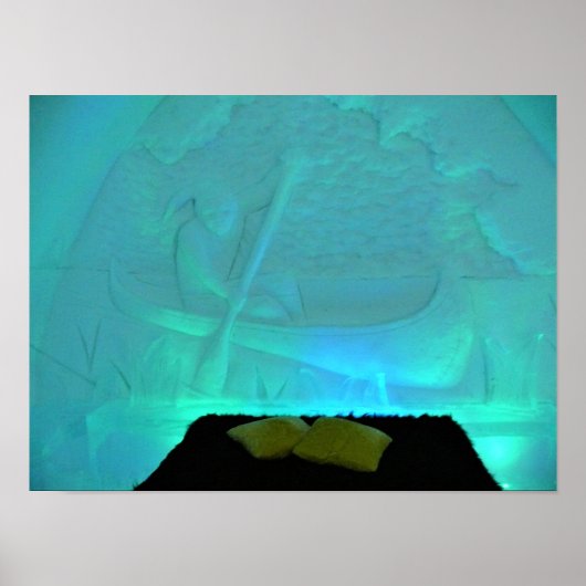 Canoe Room in Hotel de Glace, Quebec, Canada Poster (Voorkant)