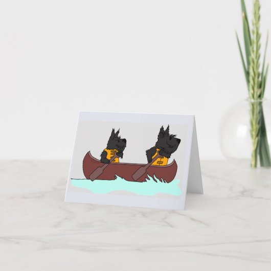 Canoe Scot en vriend Notitiekaartje (Voorkant)