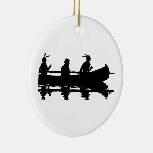 Canoe Silhouette Keramisch Ornament (Rechts)