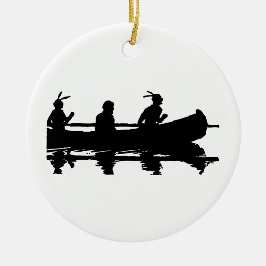 Canoe Silhouette Keramisch Ornament (Voorkant)
