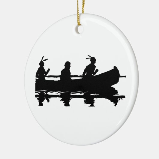 Canoe Silhouette Keramisch Ornament (Links)