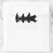 Canoe Silhouette Vierkante Sticker (Tas)