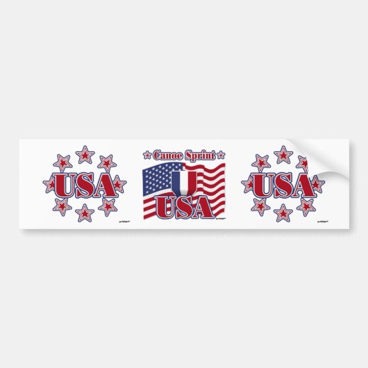 Canoe Sprint USA Bumpersticker (Voorkant)