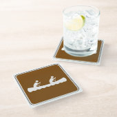 Canoe Symbool Bord Glazen Onderzetter (Schuin)