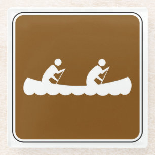 Canoe Symbool Bord Glazen Onderzetter