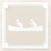Canoe Symbool Bord Glazen Onderzetter (Achterkant)