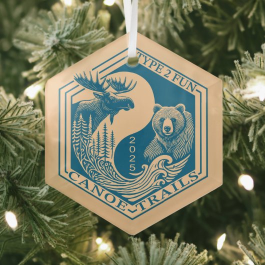 Canoe Trails Hex-ornament 2025 Glas Ornament (Insitu)