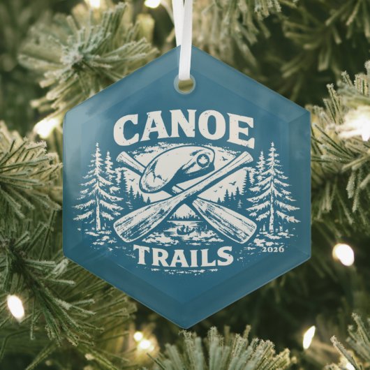 Canoe Trails Hex-ornament 2026 Glas Ornament (Insitu)