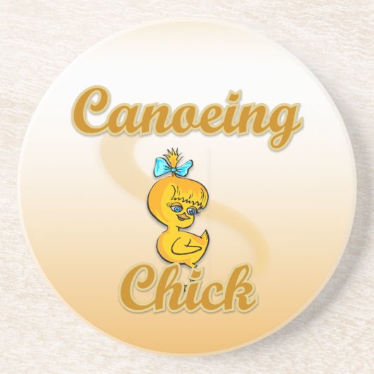 Canoeing Chick Zandsteen Onderzetter (Voorkant)