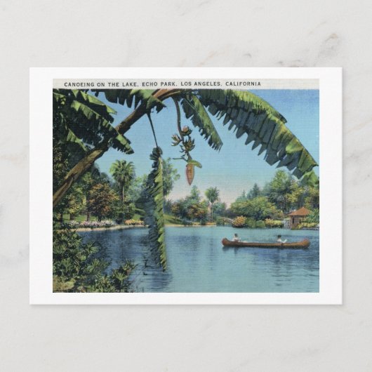 Canoeing, Echo Park, Los Angeles Briefkaart (Voorkant)