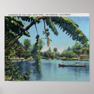 Canoeing, Echo Park, Los Angeles  Poster