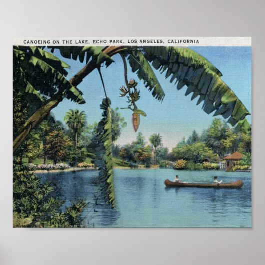Canoeing, Echo Park, Los Angeles  Poster (Voorkant)