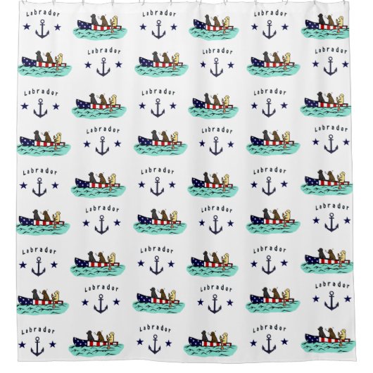 Canoeing Labrador Beach House Shower Curtain Douchegordijn (Voorkant)