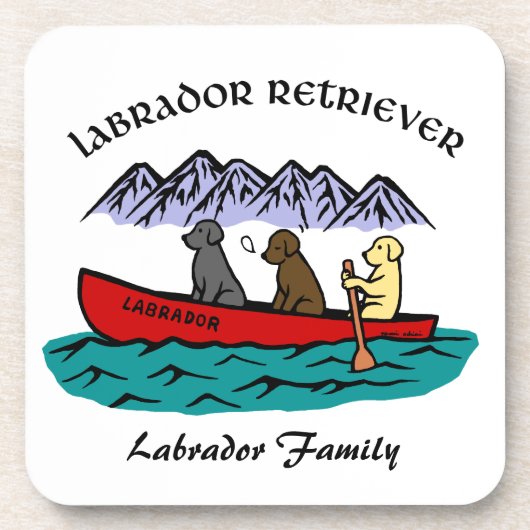 Canoeing Labrador Retrievers Bier Onderzetter (Voorkant)