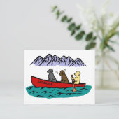 Canoeing Labrador Retrievers Briefkaart (Staand voorkant)