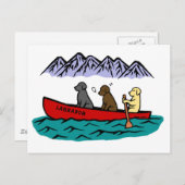 Canoeing Labrador Retrievers Briefkaart (Voorkant / Achterkant)