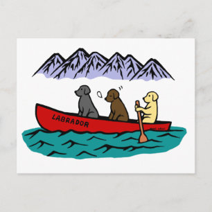 Canoeing Labrador Retrievers Briefkaart