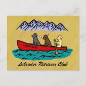 Canoeing Labrador Retrievers Briefkaart (Voorkant)