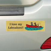Canoeing Labrador Retrievers Bumpersticker (Op auto)