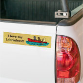 Canoeing Labrador Retrievers Bumpersticker (Op Truck)