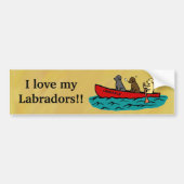 Canoeing Labrador Retrievers Bumpersticker (Voorkant)