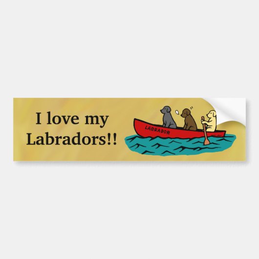 Canoeing Labrador Retrievers Bumpersticker (Voorkant)