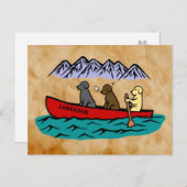Canoeing Labrador Retrievers in de bergen Briefkaart (Voorkant / Achterkant)