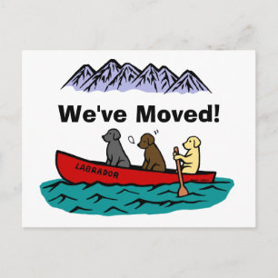 Canoeing Labrador Retrievers New Address Aankondigingskaart