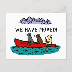 Canoeing Labrador Retrievers New Address Aankondigingskaart