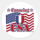 Canoeing USA Ronde Sticker (Voorkant)