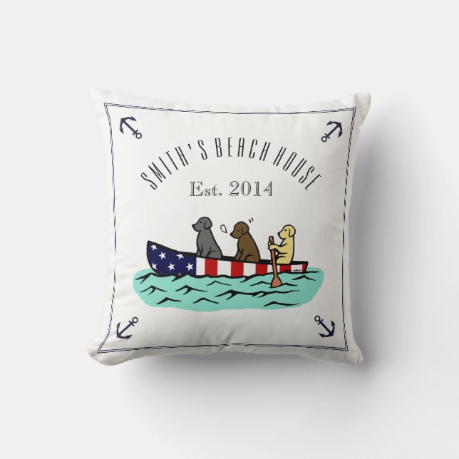 Canoeings Labrador Beach House Pillow Kussen (Voorkant)