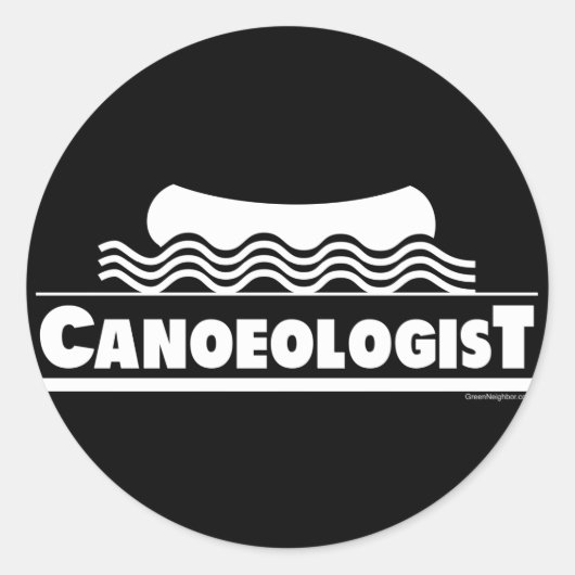 Canoeoloog Ronde Sticker (Voorkant)