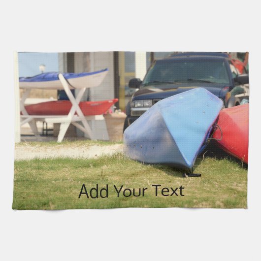 Canoes en Kayaks van Shirley Taylor Theedoek (Horizontaal)