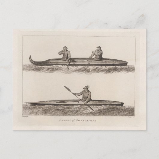 Canoes, Oonalashka, Alaska Briefkaart (Voorkant)