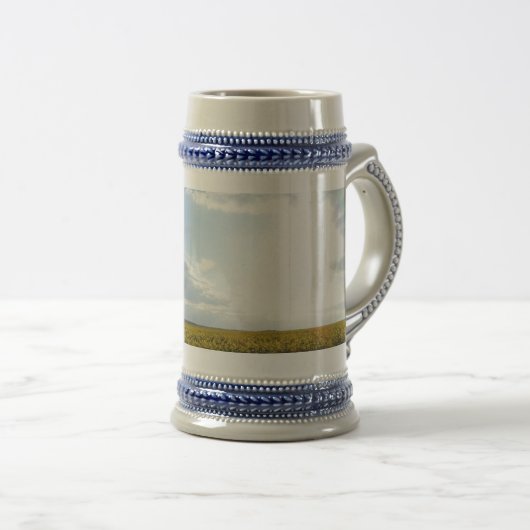 Canola Field & Cloudy Sky Grey/Blue 22 oz Stein Bierpul (Voorkant rechts)