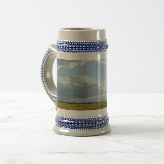 Canola Field & Cloudy Sky Grey/Blue 22 oz Stein Bierpul (Voorkant links)