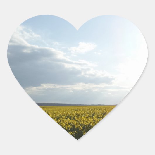 Canola Field Heart Sticker (Voorkant)